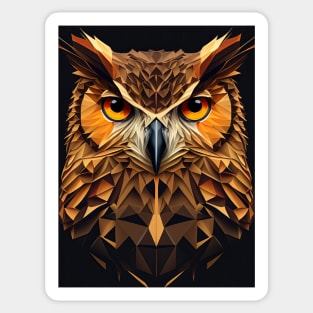 Triangle Owl - Abstract polygon animal face staring Sticker